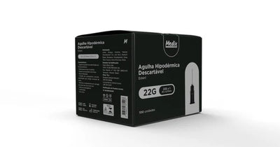 Agulha Hipodérmica Descartável 25x0,70MM (22Gx1) - Caixa com 100 un.