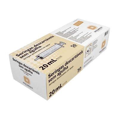 Seringa Hipodérmica Luer Slip 20ml Sem Agulha Descarpack com 50 Unidades