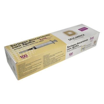 Seringa com Agulha Slip 3ml Descartável