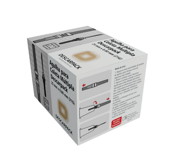 Agulha para Coleta Múltipla 25x0,70mm Sem Dispositivo de Segurança Descarpack Cx com 100 Unidades