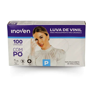 Luva de Vinil Branca com Pó