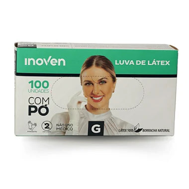 Luva de Latex Inoven com Pó G