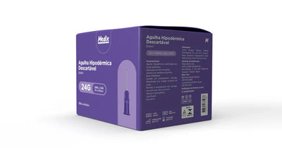 Agulha Hipodérmica Descartável 20x0,55MM (24Gx3/4) - Caixa com 100 un.