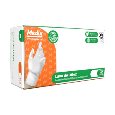 Luva Látex Medix Brasil Profissional - Caixa com 100 un
